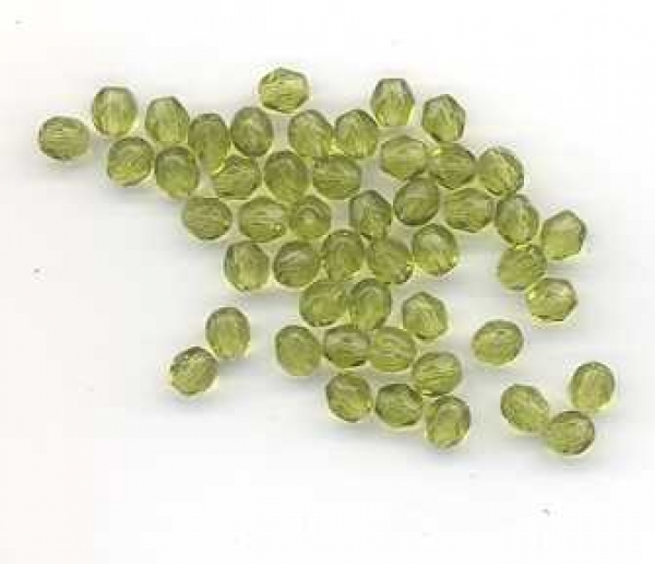 Facettenperlen firepolish, olivine